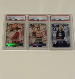 One Piece Ace Sabo Luffy Alt Art SEC Lot Of 3 PSA 10 OP13 English - Image 1