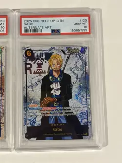One Piece Ace Sabo Luffy Alt Art SEC Lot Of 3 PSA 10 OP13 English - Image 4