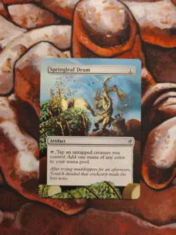 Magic the Gathering Springleaf Drum #2 Hand Painted Unique Custom MTG Alter - Image 1