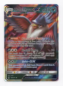 Pokemon TCG - Honchkrow GX Holo Ultra Rare - 109/214 - Unbroken Bonds NM - Image 3