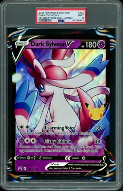 PSA 9 Dark Sylveon V 2021 Pokemon Celebrations JUMBO #SWSH134 Black Star Promo - Image 1