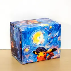 Pikachu Starry Night Deck Box - PU Leather - TCG/CCG Storage - Pokemon - Image 1