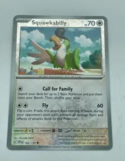 Squawkabilly 162/198 Scarlet & Violet Pokemon TCG Reverse Holo Mint Unplayed - Image 1