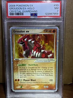2006 POKEMON EX CRYSTAL GUARDIANS #93 GROUDON EX-HOLO PSA 7 - Image 1