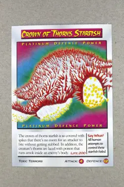 Weird N’ Wild Creatures Toxic Terrors Card # Crown of Thorns Starfish # 2006 - Image 1