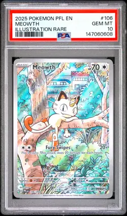 PSA 10 MEOWTH 106/094 | Phantasmal Flames IR Full Art Pokemon Card - Image 1