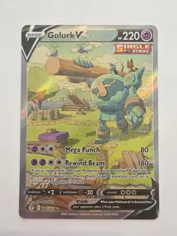 Pokemon Evolving Skies Golurk v Single Strike Card 182/203 Alternative Art - Image 1