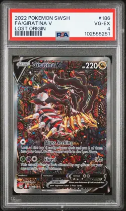 2022 POKEMON SWORD & SHIELD LOST ORIGIN #186 FULL ART/GIRATINA V PSA 4 - Image 1