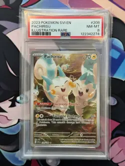 Pokemon Scarlet & Violet Pachirisu Illustration Rare 208/198 Psa 8 - Image 1