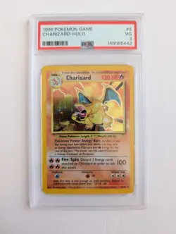 1999 Pokemon Charizard #4 Holo PSA 3 - Image 1