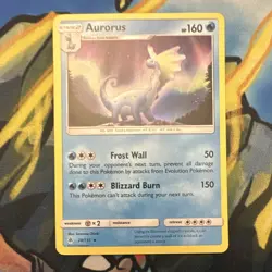 Pokemon TCG Aurorus 28/131 SM Forbidden Light Holo Rare English 2018 160 HP - Image 1