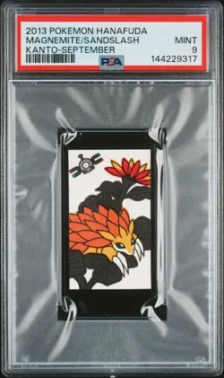 2013 POKEMON HANAFUDA KANTO SEPTEMBER MAGNEMITE/SANDSLASH PSA 9 - Image 1
