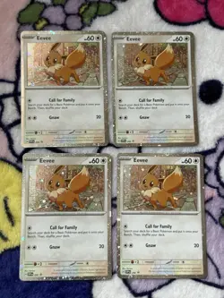 Pokemon TCG Eevee SWSH118 Holo Promo English Lot of 4 Sword & Shield Cosmo Holo - Image 1