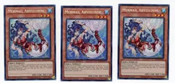 3x Mermail Abysslinde Secret Rare RA04-EN011 1st Edition Yu-Gi-Oh NM Playset - Image 1
