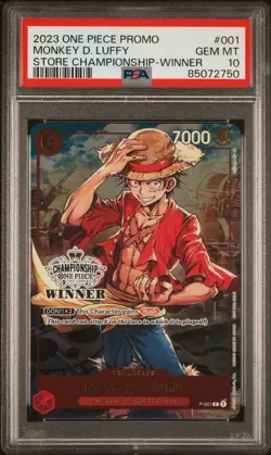 PSA 10 English One Piece Monkey D. Luffy Store Championship Winner GEM MINT Rare - Image 1