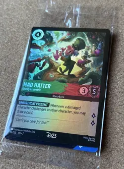 2026 Sealed Disney Lorcana D23 Promo MAD HATTER Gold Member Exclusive Card - Image 4