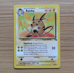 Pokemon Raichu Fossil 29/62 Rare Regular Unlimited Trading Card - Image 1