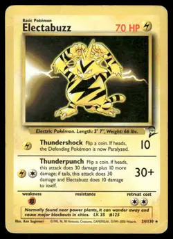 Pokemon Cards Electabuzz 24/130 Base Set 2 WOTC Rare HP - Image 1