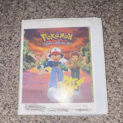 Pokemon TCG 1st Edition Mixed Card Lot w/ Binder Pages Pikachu Eevee 2000 - Image 1