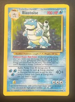 Blastoise Base Set Holo Rare 2/102 Wizards of the Coast 1999 Pokemon TCG Card - Image 1