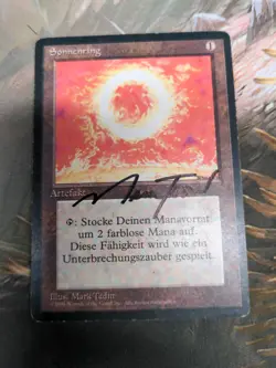 Sol Ring German FBB Vintage MTG: Magic The Gathering MP Signed by Mark Tedin - Image 1