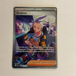 Pokemon Drayton 244/191 Sv08: Surging Sparks SIR Supporter Full Art Holo English - Image 1