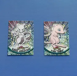 Topps Pokemon TV Animation Edition Non-Holo 1999 #150 Mewtwo #151 Mew Lot 2 - Image 1