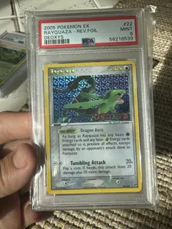 2005 POKEMON EX DEOXYS #22 RAYQUAZA Reverse Stamped Holo PSA 9 - Image 1