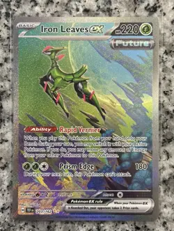 Pokemon TCG Iron Leaves EX Scarlet & Violet Temporal Forces 203/162 NM Condition - Image 1