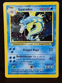 Pokemon Gyarados Holo Rare 7/130 Base Set 2 Vintage 2000 TCG MP WOTC - Image 1