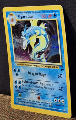 Pokemon Gyarados Holo Rare 7/130 Base Set 2 Vintage 2000 TCG MP WOTC - Image 2