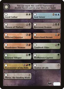 MTG Dark Ascension Double Faced Checklist Card Token 4x - Magic Gathering Cards - Image 1