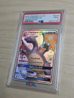 2019 Pokemon Sun Moon Hidden Fates SV49 Charizard GX PSA 9 62377732 - Image 3