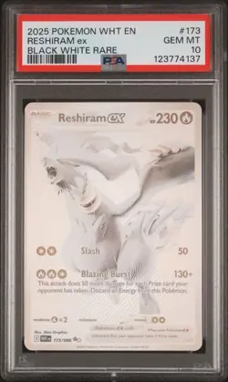 Pokemon Reshiram ex White Flare Black White Rare #173 PSA 10 Gem Mint - Image 1