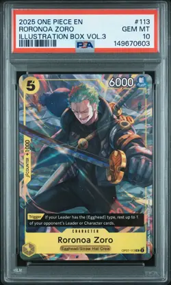 PSA 10 RORONOA ZORO 113 ILLUSTRATION BOX VOL.3 ENGLISH ONE PIECE 😍 - Image 1