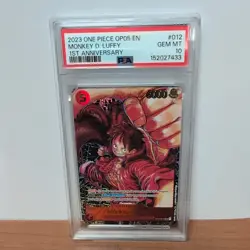 One Piece OP05 Monkey D. Luffy 1st Anniversary ST01-012 PSA 10 Gem Mint - Image 1