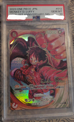 MONKEY D. LUFFY ST01-012 ANNIVERSARY SIGNED ONE PIECE CCG 2023, PSA 10 JAPANESE - Image 1
