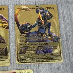 Pokemon Fan Art Metwo Mew Collection Card Bundle 5x Cards Shiny Foil Gold - Image 4