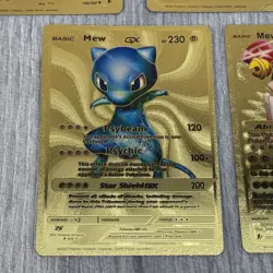Pokemon Fan Art Metwo Mew Collection Card Bundle 5x Cards Shiny Foil Gold - Image 5