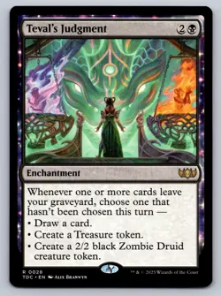 Teval's Judgment 28 Rare Commander: Tarkir: Dragonstorm Magic: The Gathering NM - Image 1