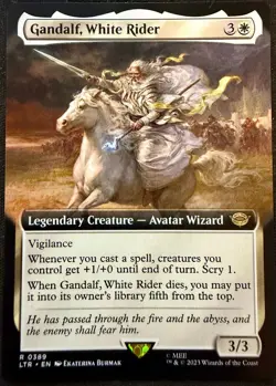 MTG - Gandalf, White Rider (0389) LOTR LTR Lord of the Rings Magic NM Borderless - Image 1
