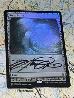 MTG Strip Mine Zendikar Expeditions x1 Near Mint SIGNED FOIL - Image 1