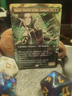 MTG Savra, Queen of the Golgari - Borderless anime - Ravnica Remastered #0440 - Image 1