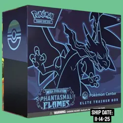Mega Evolution Phantasmal Flames Pokemon Center ETB ‼ Elite Trainer Box - Image 1