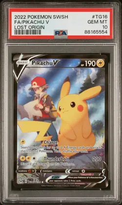 Pikachu V TG16/TG30 Swsh11: Lost Origin Trainer Gallery PSA 10 Pokemon Card - Image 1