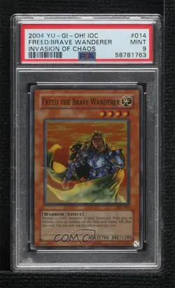 Super Rare - Freed the Brave Wanderer Unlimited YuGiOh Invasion of Chaos PSA 9 - Image 1