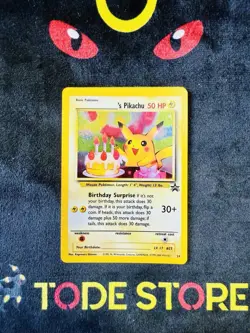 Pokemon Card Pikachu Birthday 24 Holo Black Star Promo NEAR MINT- Wizard ENG - Image 1