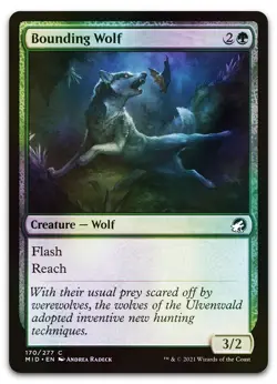 Bounding Wolf #170 (Foil) (NM) Midnight Hunt MID Magic MTG - Image 1