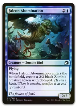 Falcon Abomination #52 (Foil) (LP) Midnight Hunt MID Magic MTG - Image 1