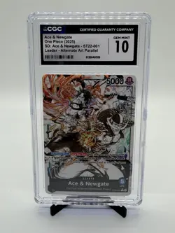 2025 One Piece ST22 English Ace & Newgate #001 Black & White Alt Art CGC Gem 10 - Image 1